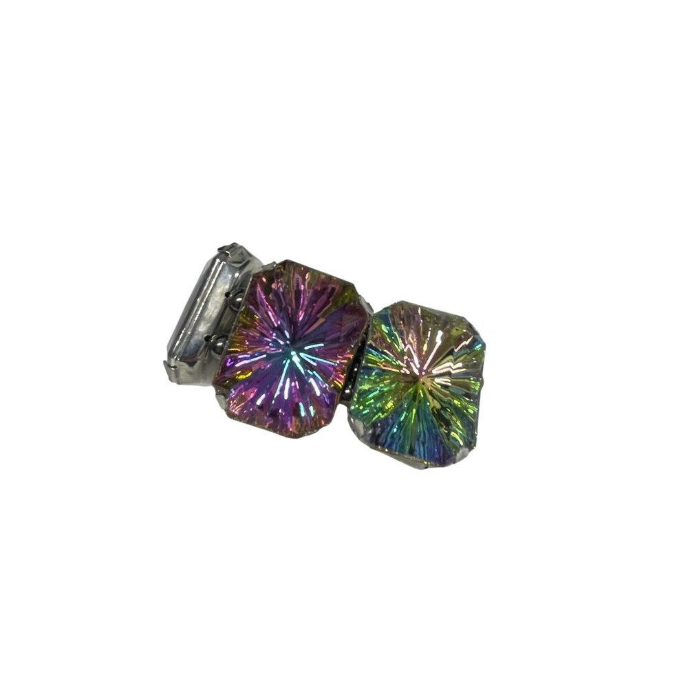 Iridescent Faceted‎ Crystal Stretch Bracelet Multi-Color Aurora Borealis Effect - Picture 5 of 5